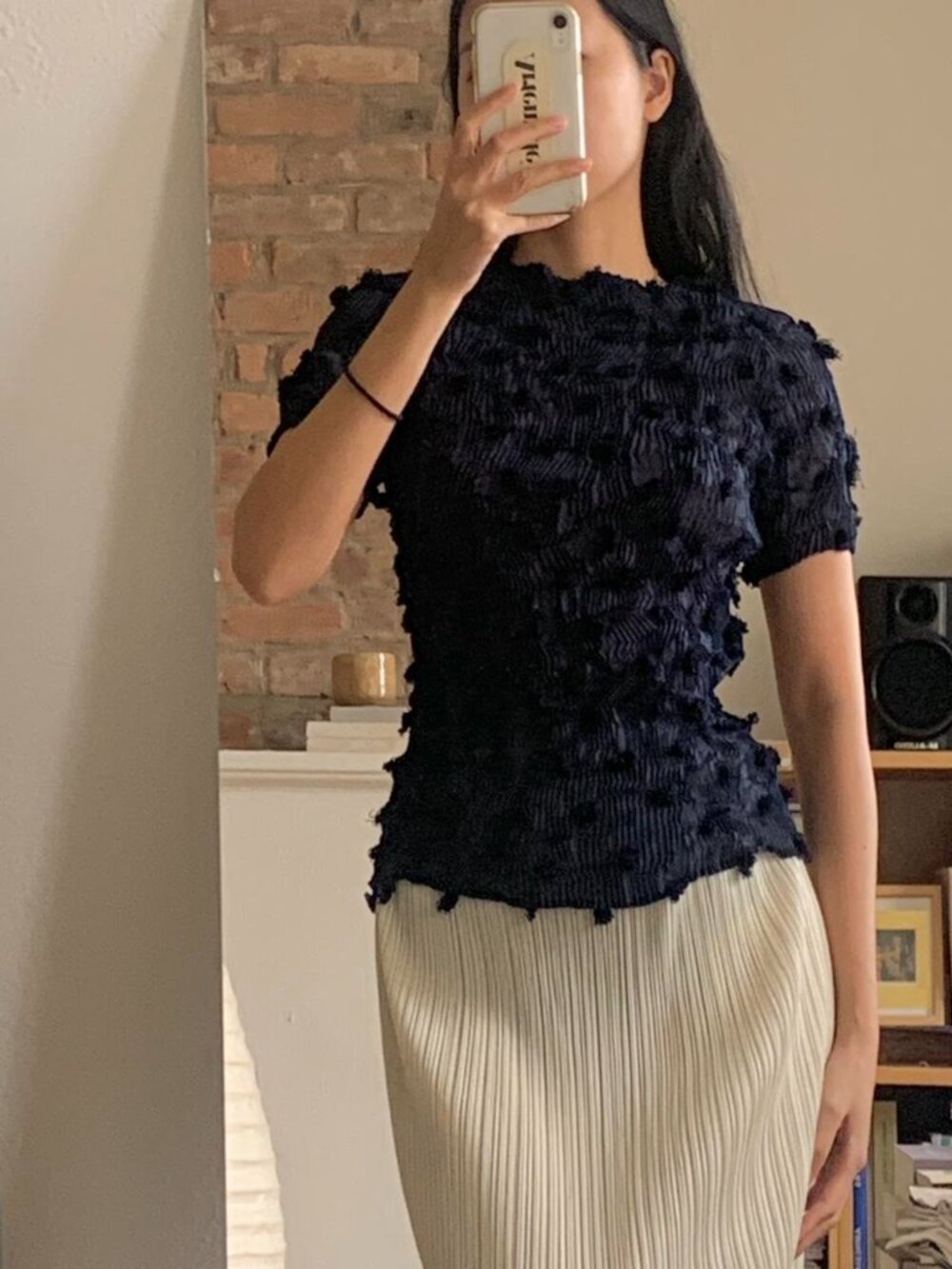 Issey Miyake Pom Pom Top in Dark Navy M - Picture 3 of 7
